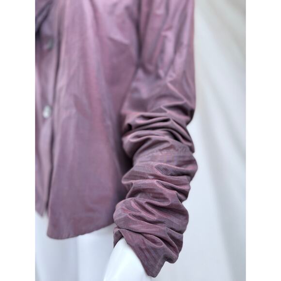 Iconic Romeo Gigli 1993 blouse with scarf collar and ruched sleeves IT40 - Picture 3 of 12